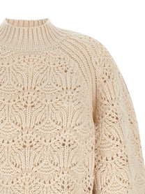 Zimmermann Hypnotic Cable Knit Sweater Beige