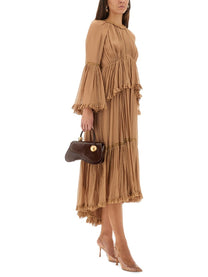 Zimmermann Women's Hypnotic Peplum Ruffle Dress Beige