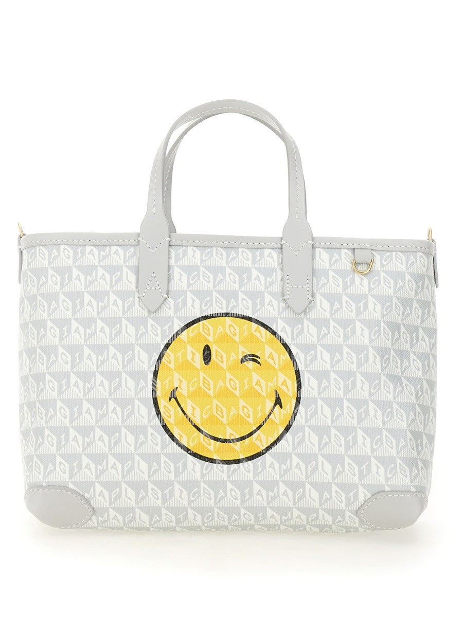 Anya Hindmarch Women's AM Plastic Bag Wink Tote Bag Grey