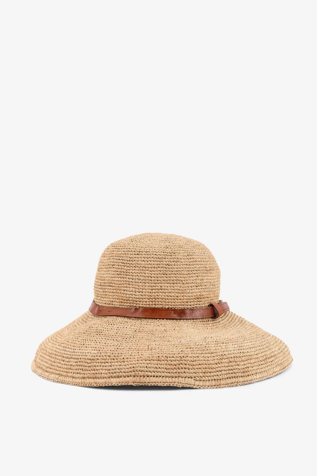 Ibeliv women’s rova raffia hat tea beige straw sun hat with brown leather band for sun protection and style