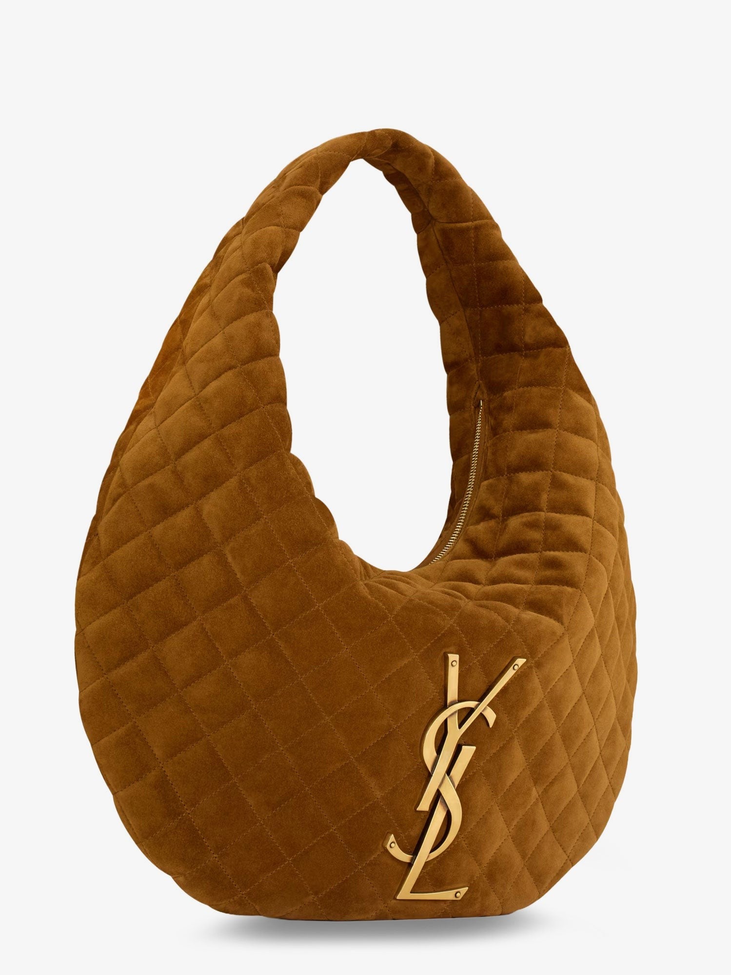Saint Laurent Women's Icare Hobo Suede Handbag Beige