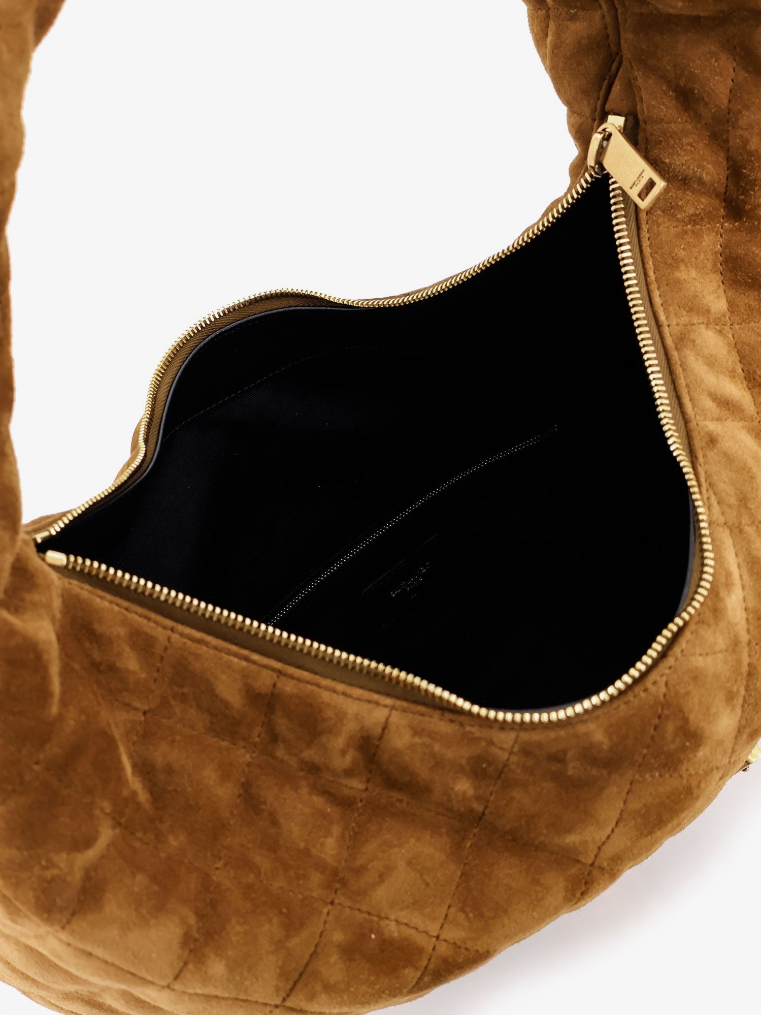 Saint Laurent Women's Icare Hobo Suede Handbag Beige