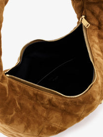 Saint Laurent Women's Icare Hobo Suede Handbag Beige