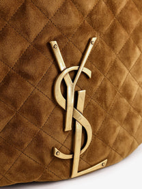 Saint Laurent Women's Icare Hobo Suede Handbag Beige