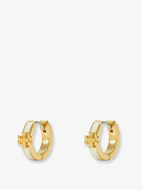 Tory Burch Women's Icon Enamel Huggie Earrings White