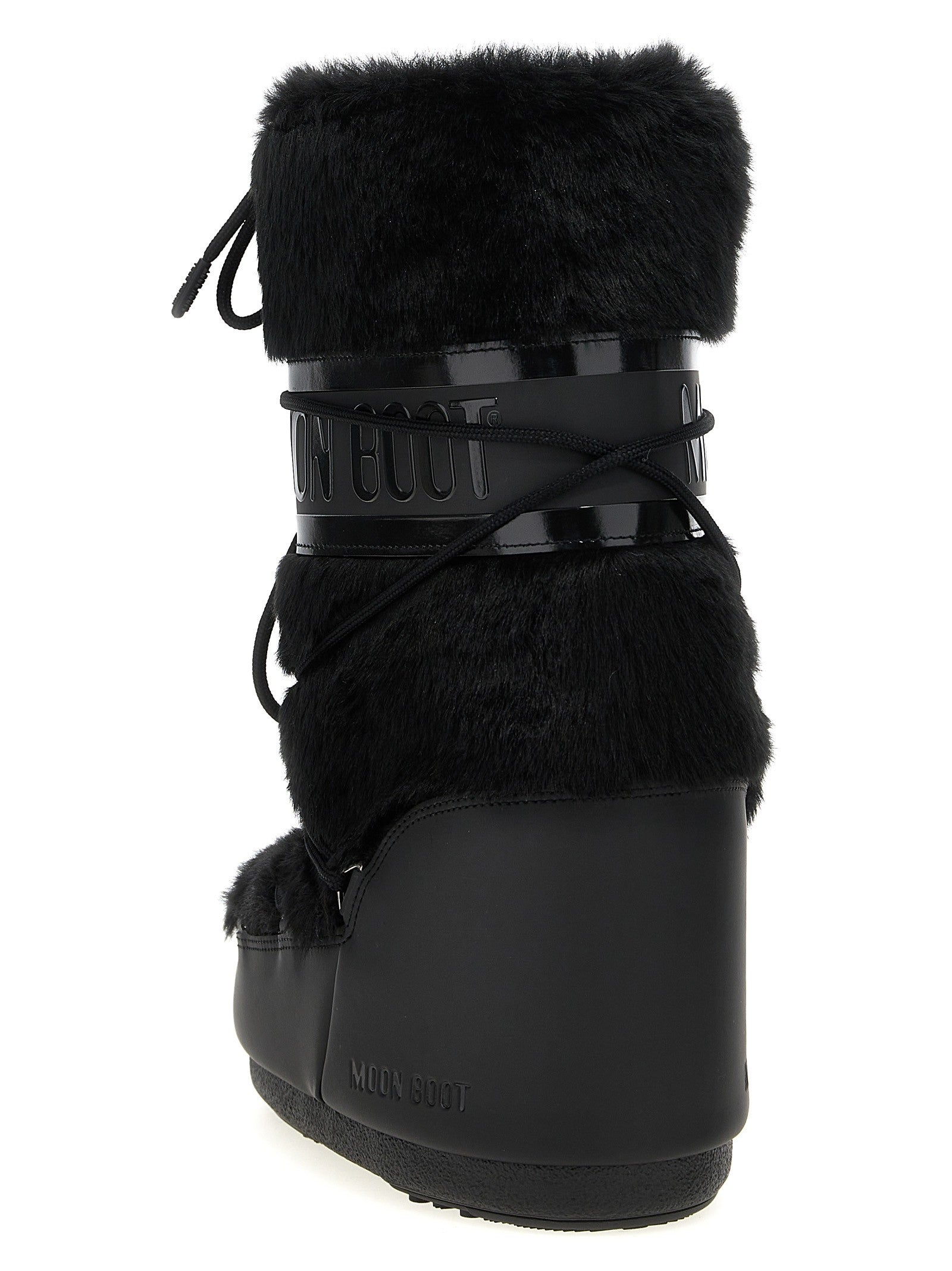 Moon Boot Icon Faux Fur Boots Black