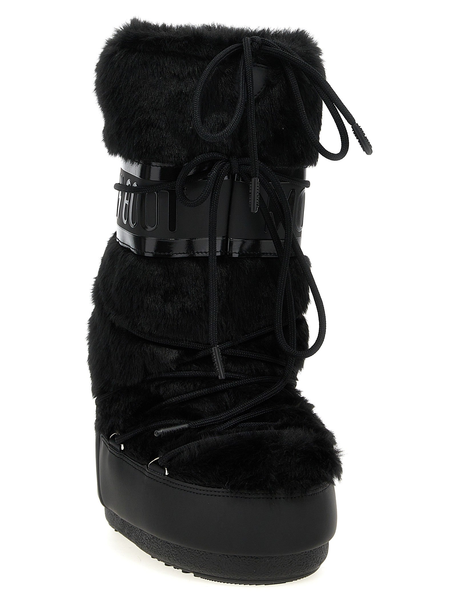 Moon Boot Icon Faux Fur Boots Black