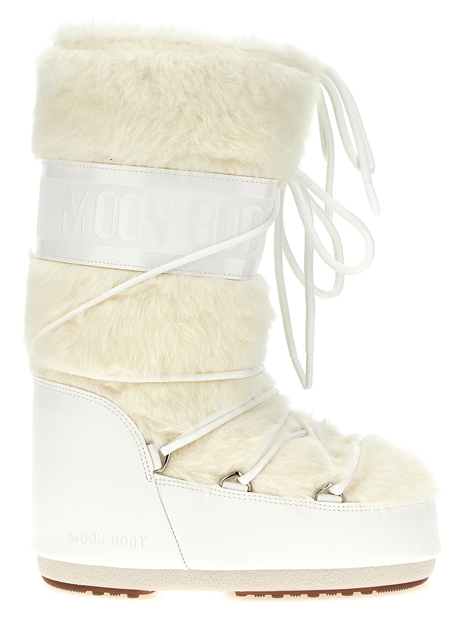 Moon Boot Icon Faux Fur Boots White