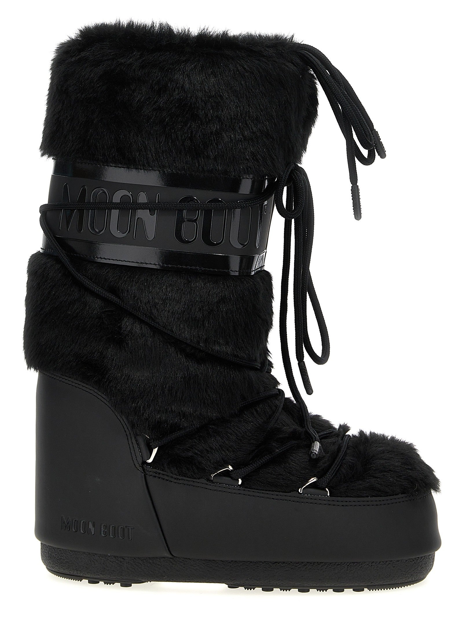 Moon Boot Icon Faux Fur Boots Black