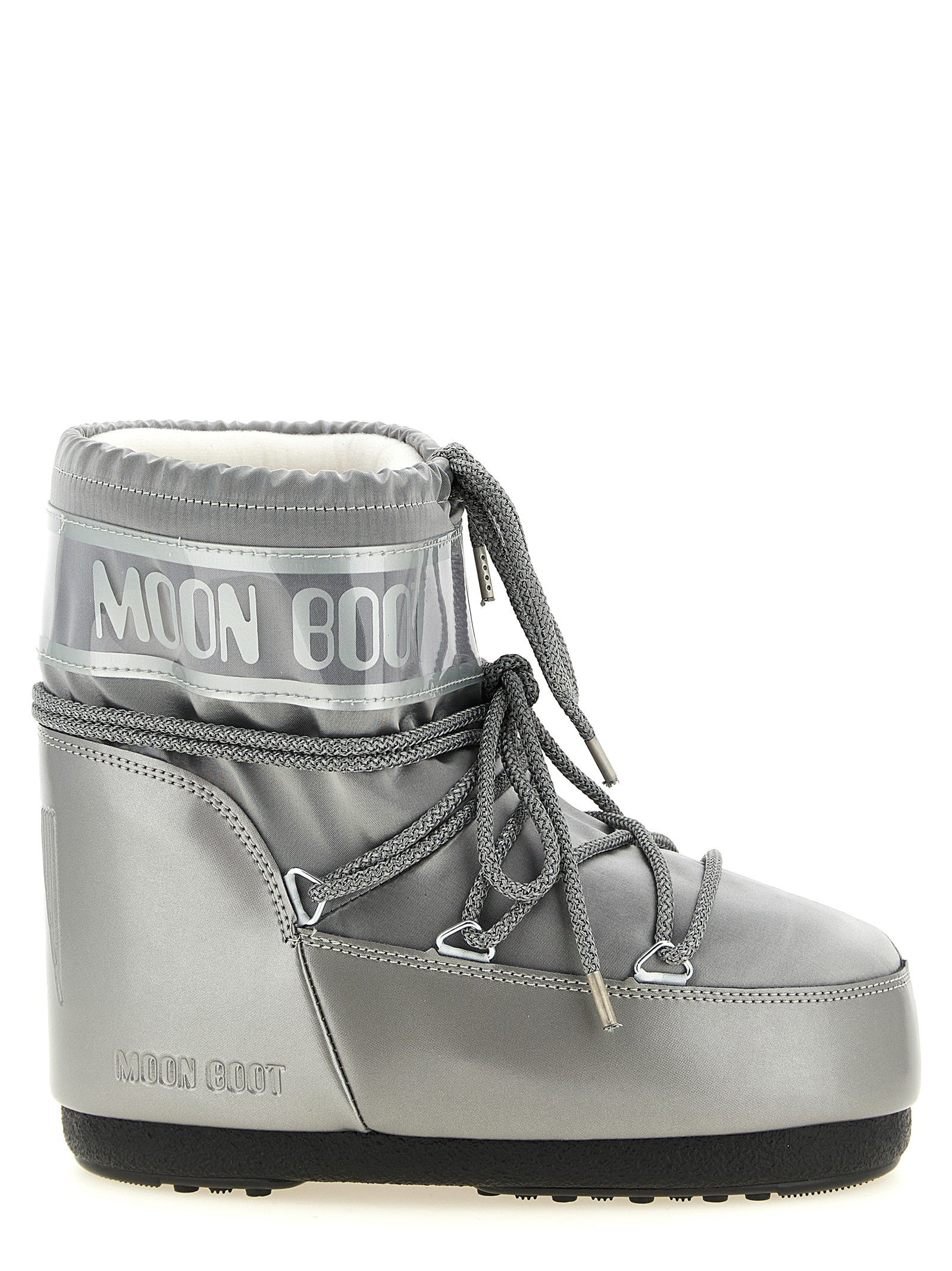 Moon Boot Icon Low Glance Ankle Boots Silver