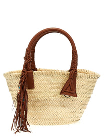 Alanui Icon Palm Leaf Small Handbag Brown