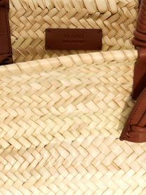 Alanui Icon Palm Leaf Small Handbag Brown
