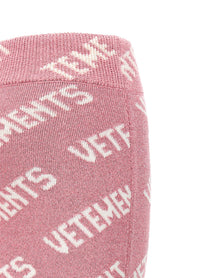 Vetements Iconic Lurex Monogram Skirt Blue
