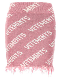Vetements Iconic Lurex Monogram Skirt Blue