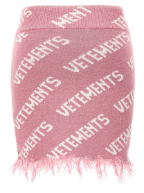 Vetements Iconic Lurex Monogram Skirt Blue