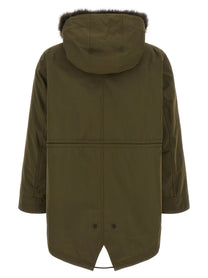 Yves Salomon Army Iconic Short Parka Green, view 3