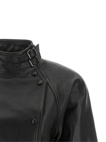 Balmain Iconica Leather Jacket Black