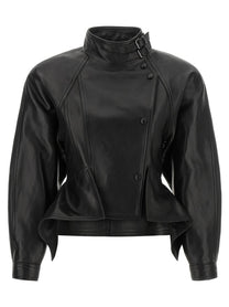 Balmain Iconica Leather Jacket Black