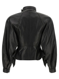 Balmain Iconica Leather Jacket Black
