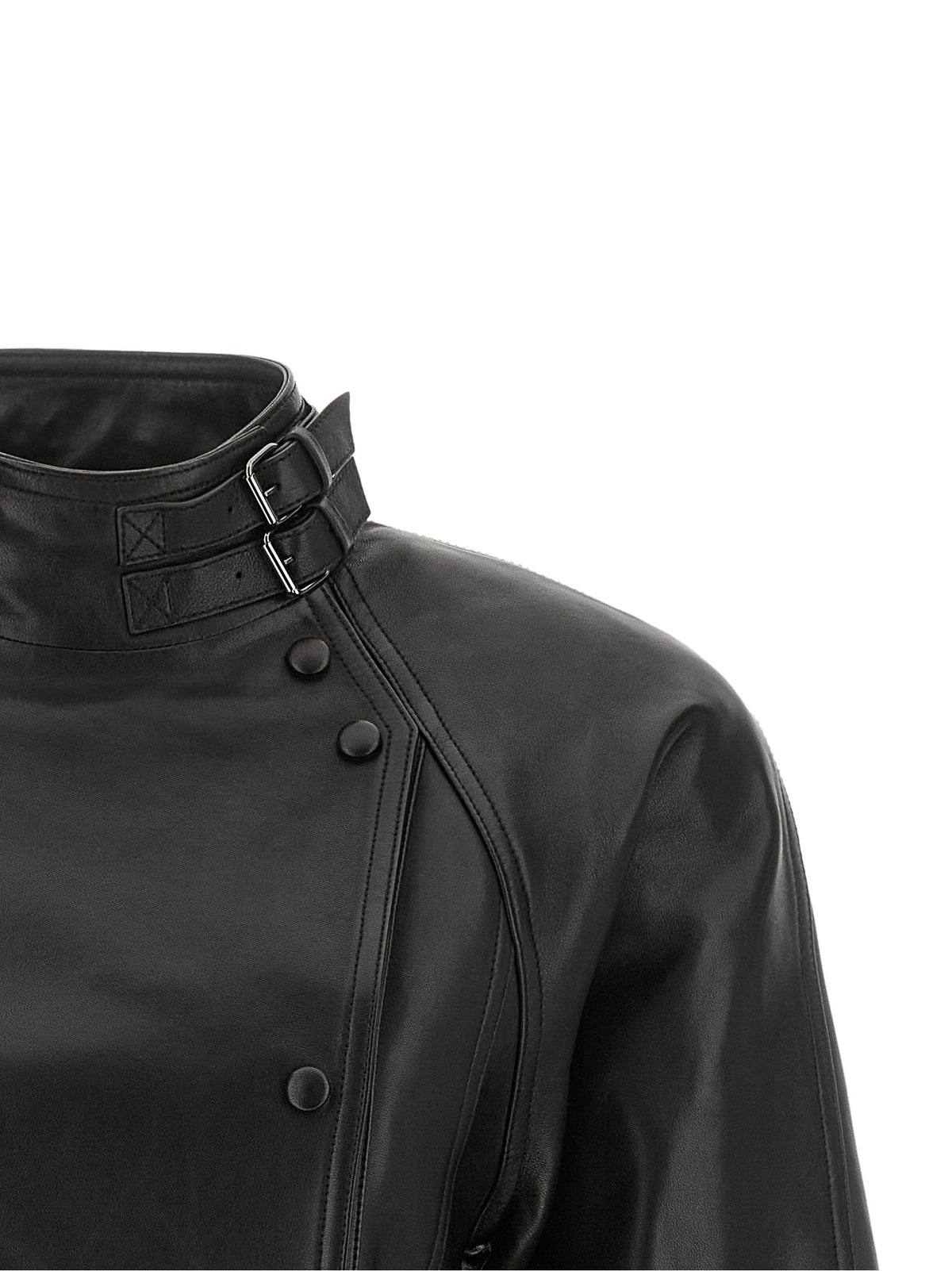 Balmain Iconica Leather Jacket Black, view 3