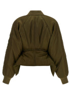Balmain Iconica Nylon Bomber Jacket Green, view 2