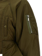 Balmain Iconica Nylon Bomber Jacket Green, view 4