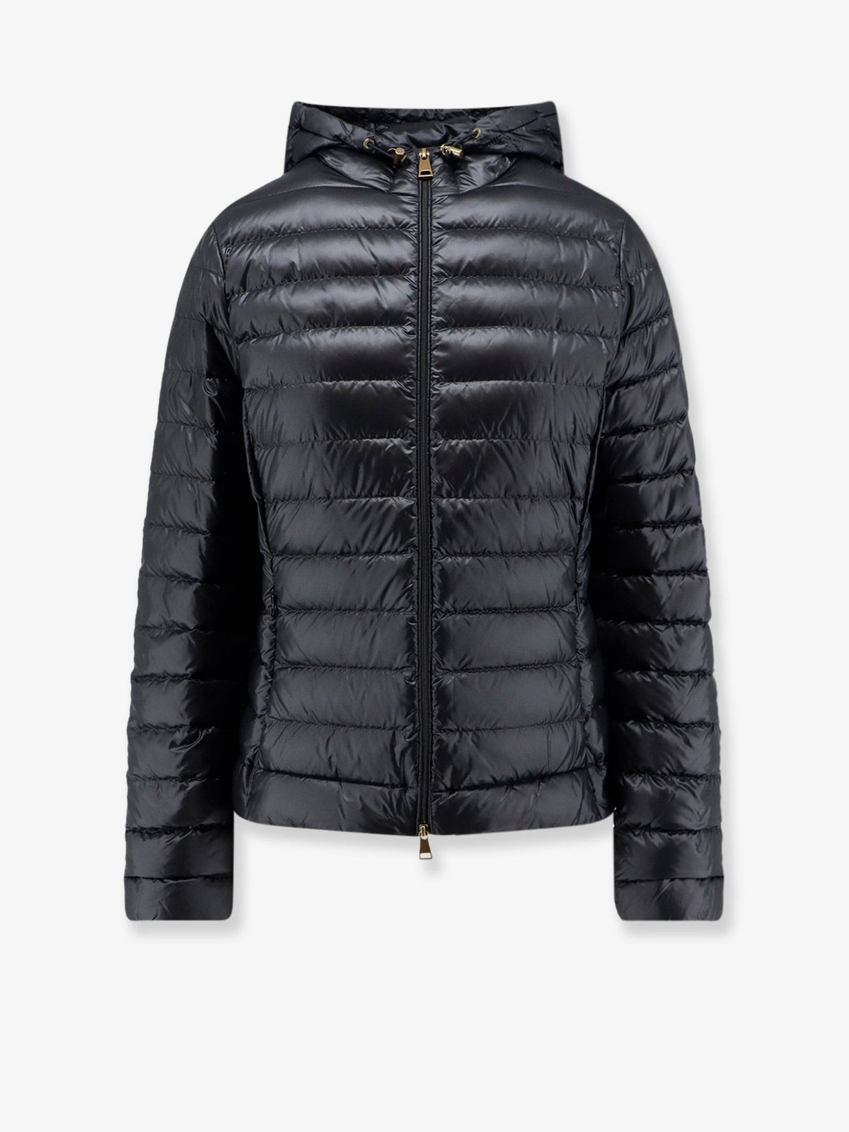 Moncler Women's Igelhood Recycled Longue Saison Short Down Jacket Black
