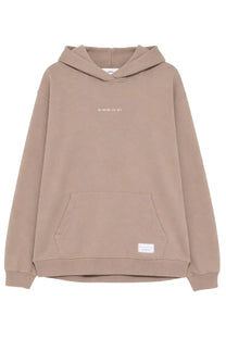 Ih Nom Uh Nit men’s beige oversized hoodie with front pocket and subtle white text on the chest