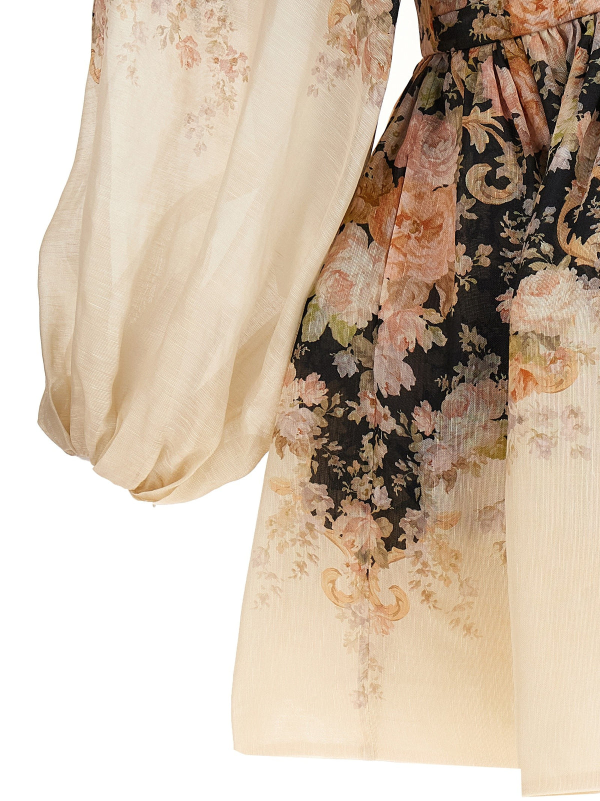 Zimmermann Illustration Draped Mini Dress Gold, view 4