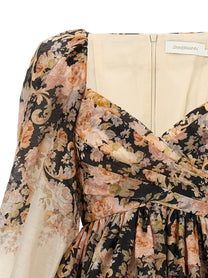 Zimmermann Illustration Draped Mini Dress Gold, view 3