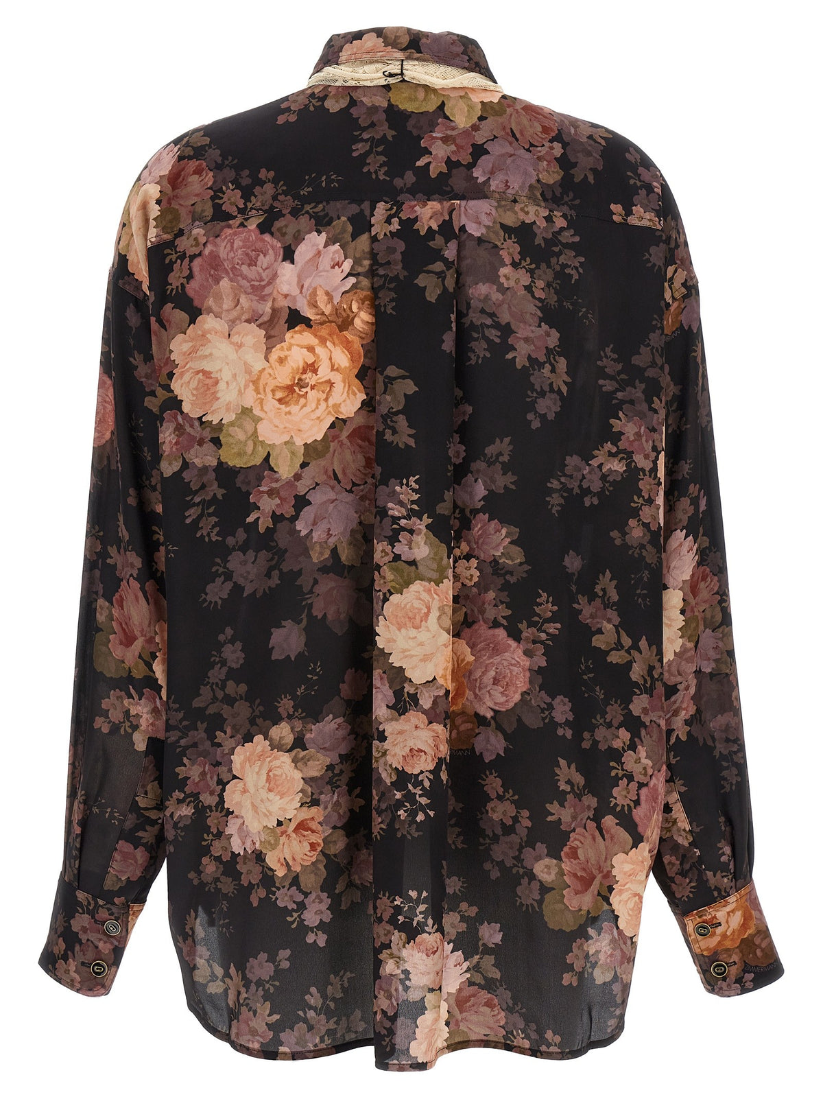 Zimmermann Illustration Lace Scarf Shirt Gold, view 2