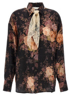 Zimmermann Illustration Lace Scarf Shirt Gold