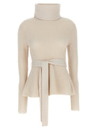 Zimmermann Illustration Peplum Sweater Beige
