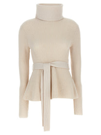 Zimmermann Illustration Peplum Sweater Beige