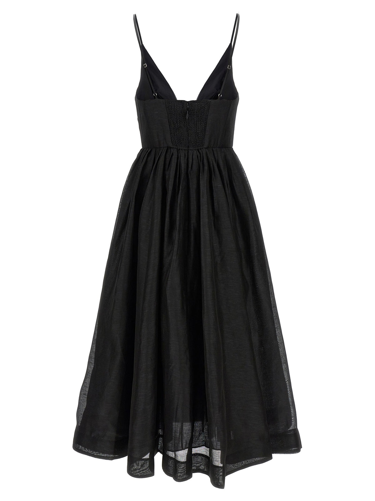 Zimmermann Illustration Neck Midi Dress Black, view 2