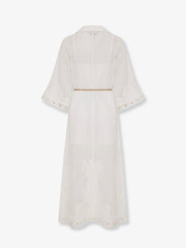 Zimmermann Women's Indra Long Ramie Dress White, view 2