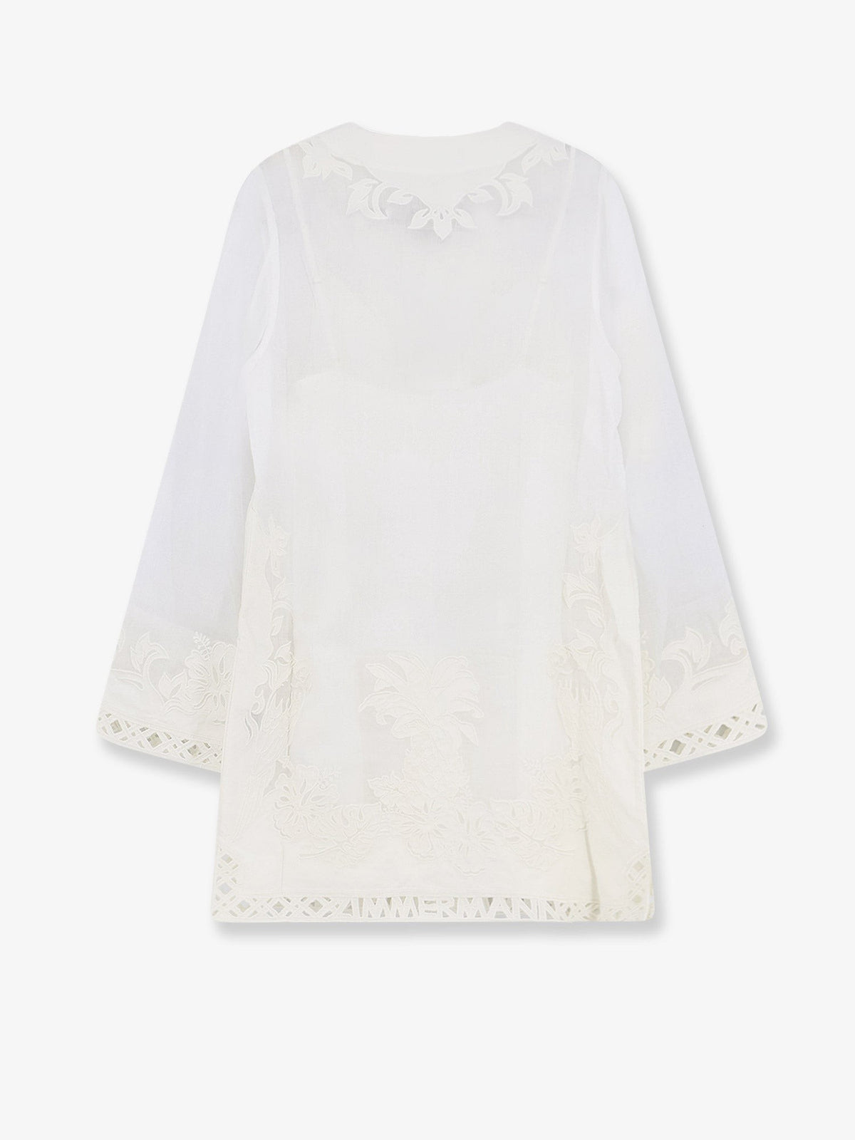 Zimmermann Women's Indra Ramie Long Dress White, view 2
