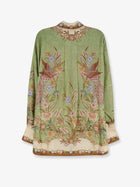Zimmermann Women's Indra Silk Shirt Green, view 2