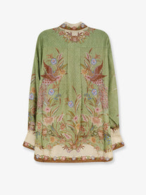 Zimmermann Women's Indra Silk Shirt Green