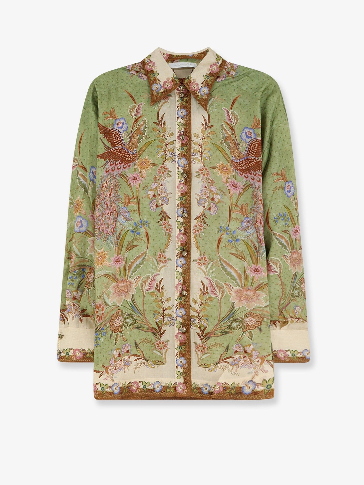 Zimmermann Women's Indra Silk Shirt Green
