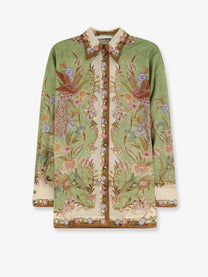 Zimmermann Women's Indra Silk Shirt Green