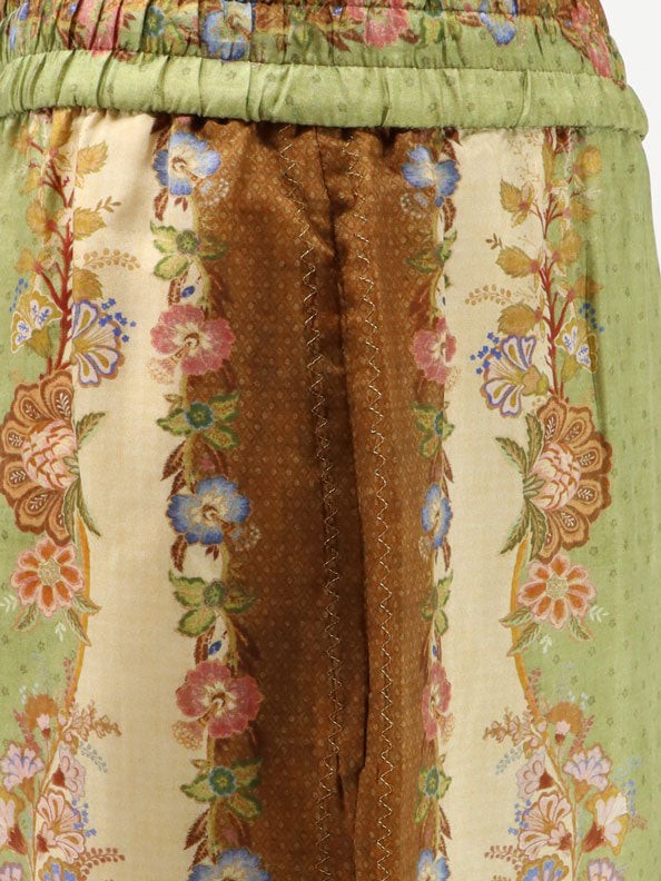 Zimmermann Women's Indra Silk Trousers Green