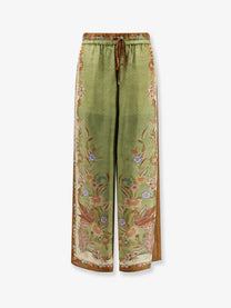 Zimmermann Women's Indra Silk Trousers Green