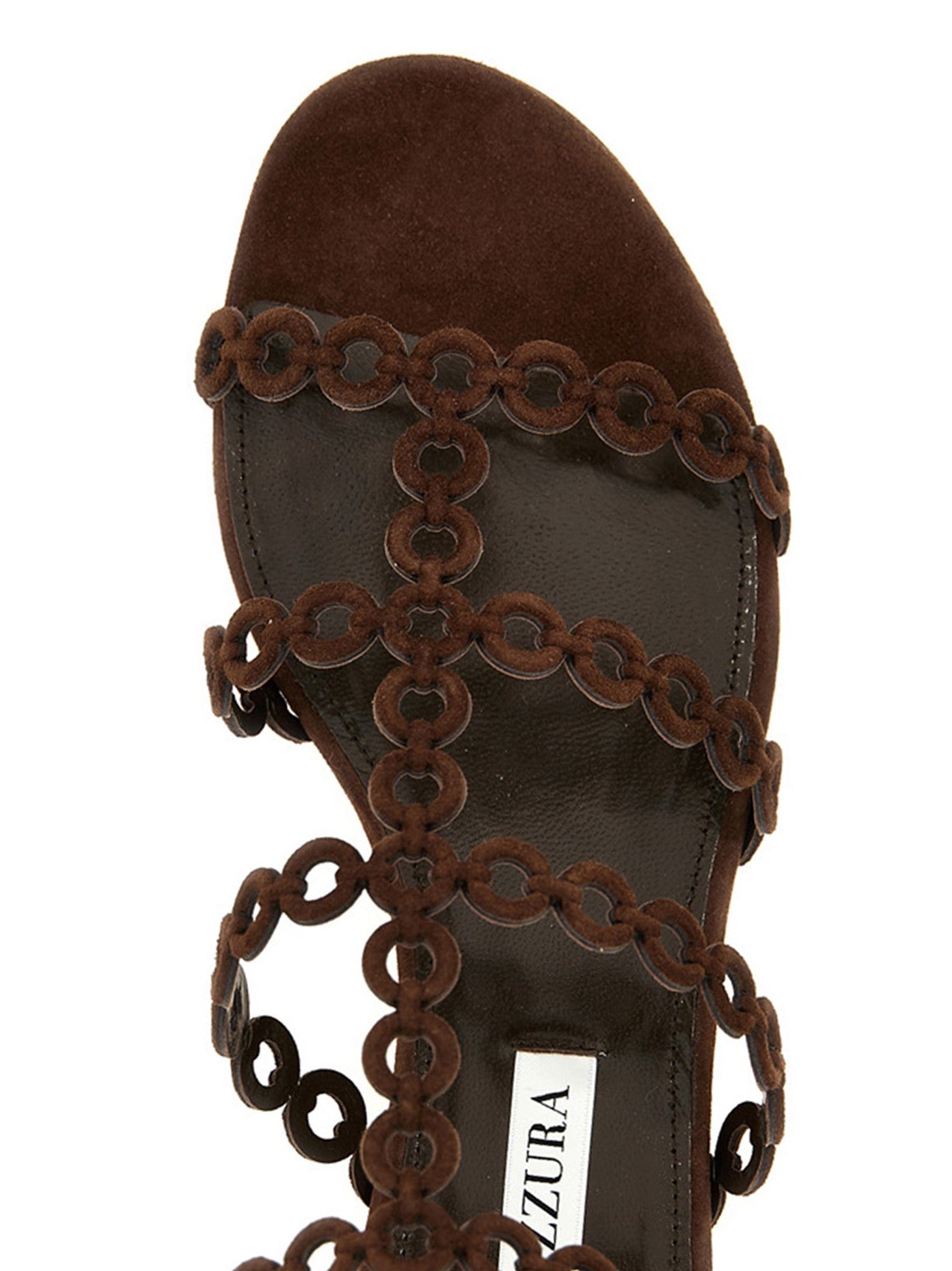 Aquazzura Infinity Chain Gladiator Sandals Brown