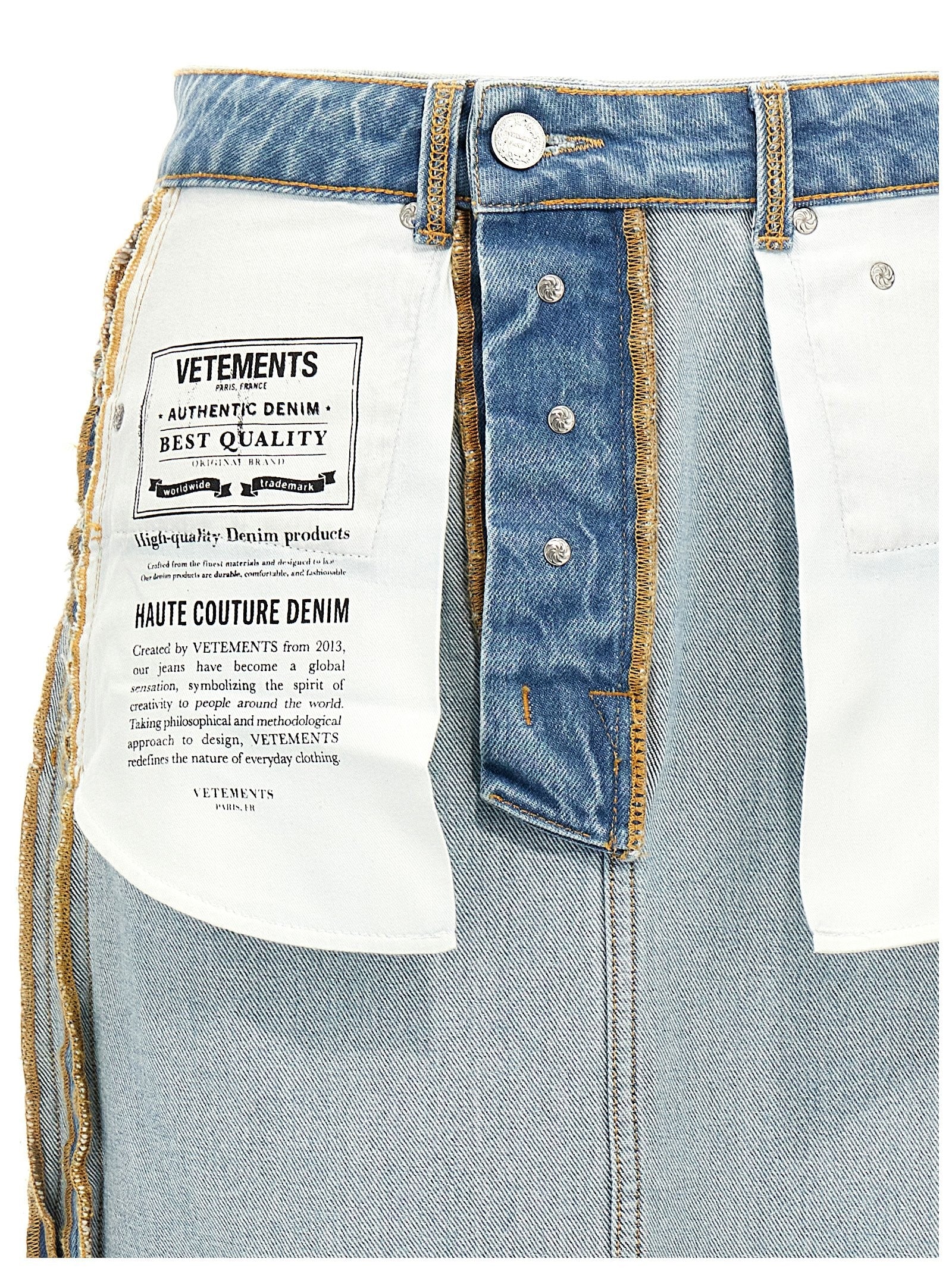Vetements Inside Out Skirt Blue