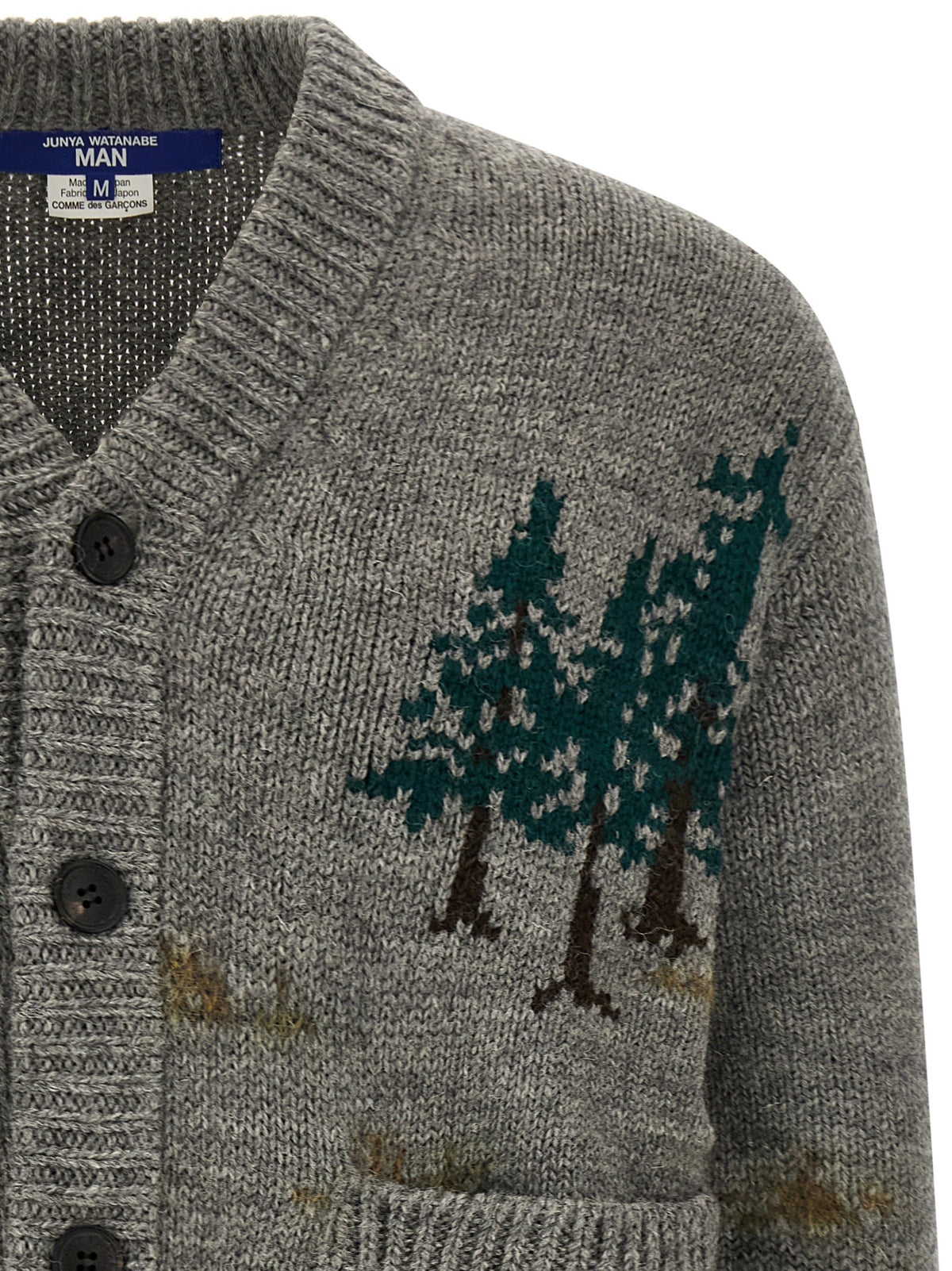Junya Watanabe Intarsia Cardigan Grey