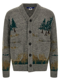 Junya Watanabe Intarsia Cardigan Grey