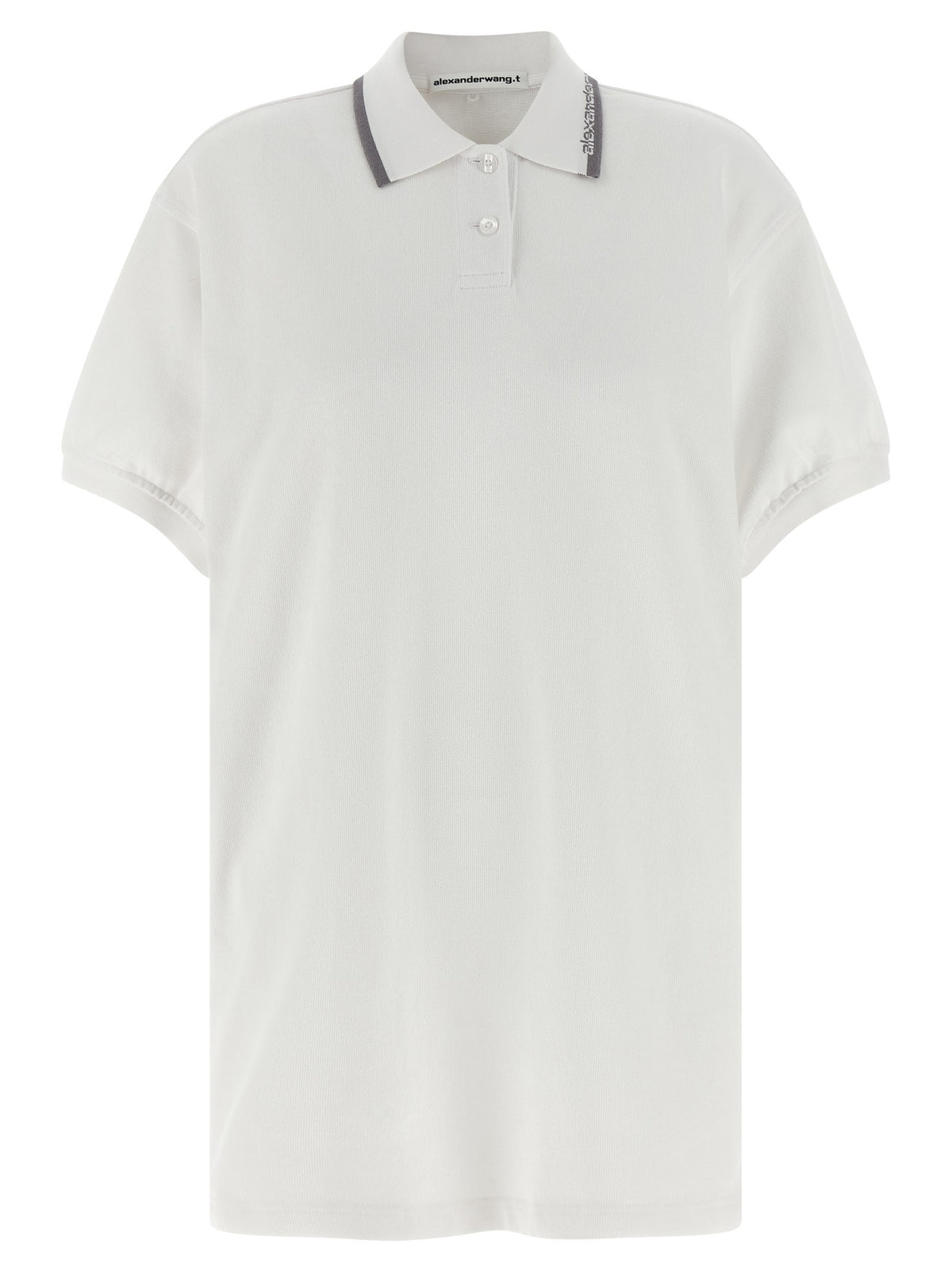 T By Alexander Wang Intarsia Collar Dress White
