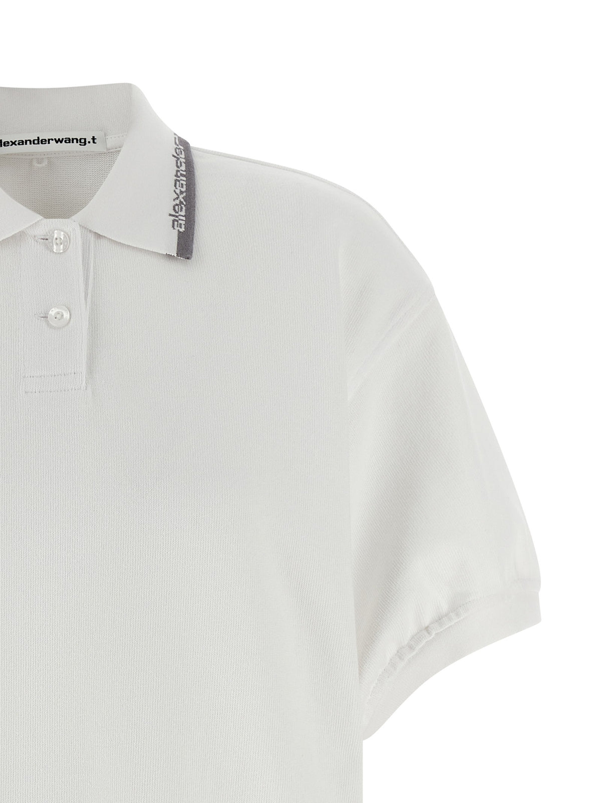 T By Alexander Wang Intarsia Collar Dress White