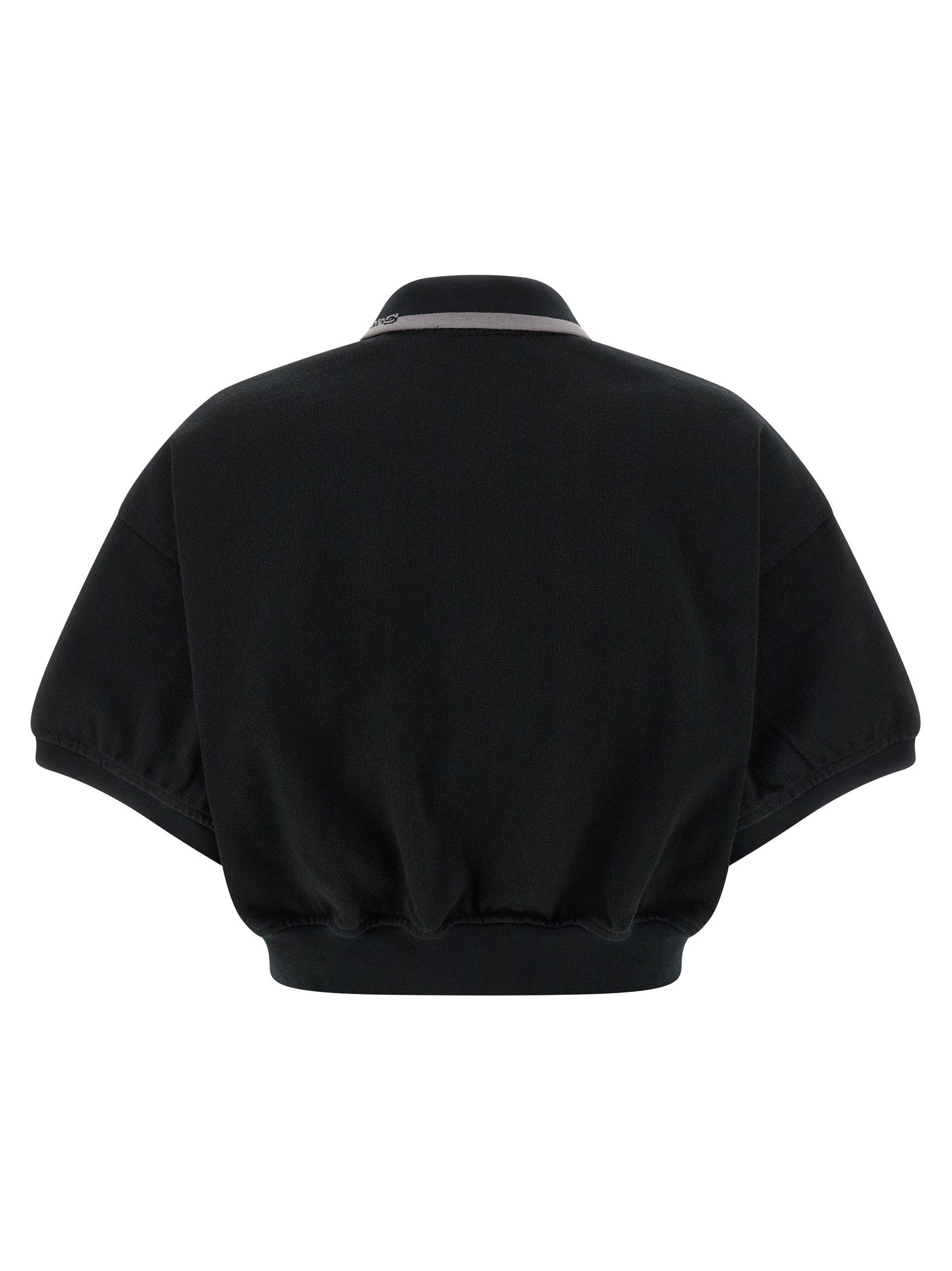 T By Alexander Wang Intarsia Collar Polo Shirt Black